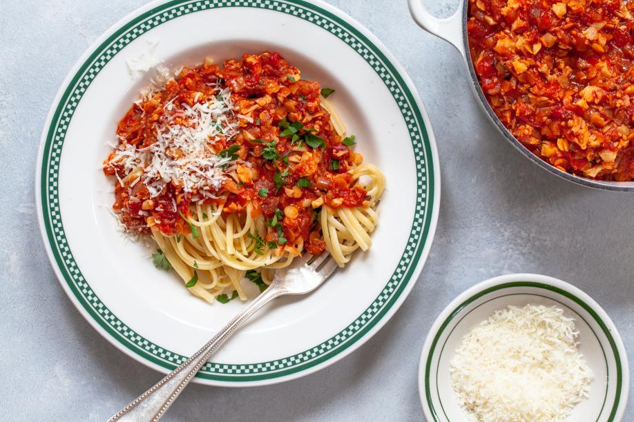 Ladle cauliflower Bolognese over linguine and thrill your vegetarian