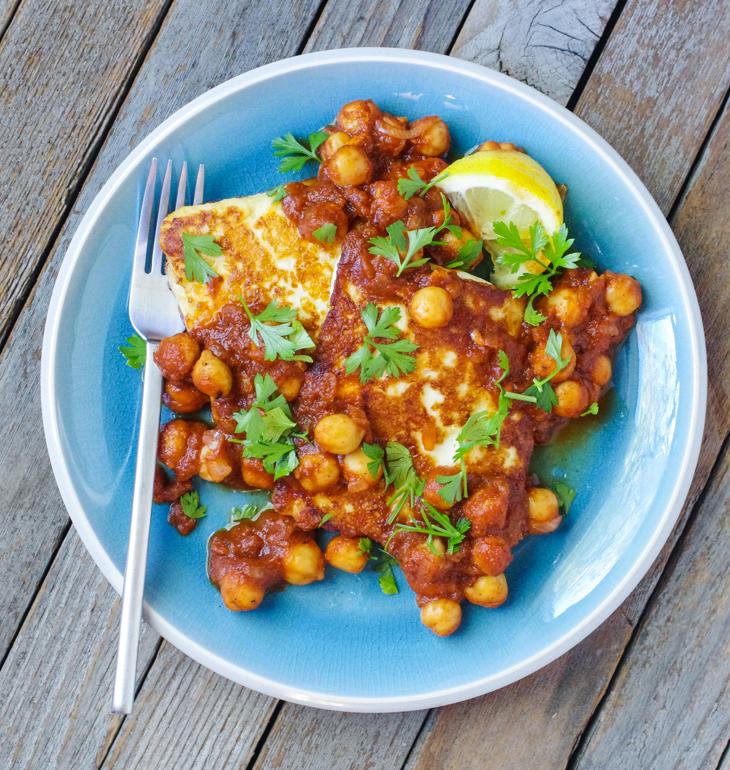 Seared Halloumi with Spicy Chickpeas The Boston Globe