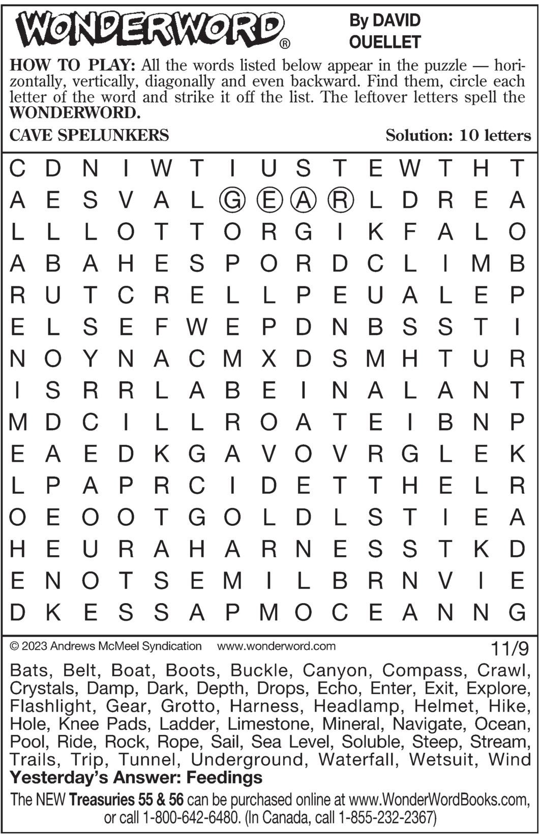Wonderword - Puzzles - San Gabriel Valley Tribune
