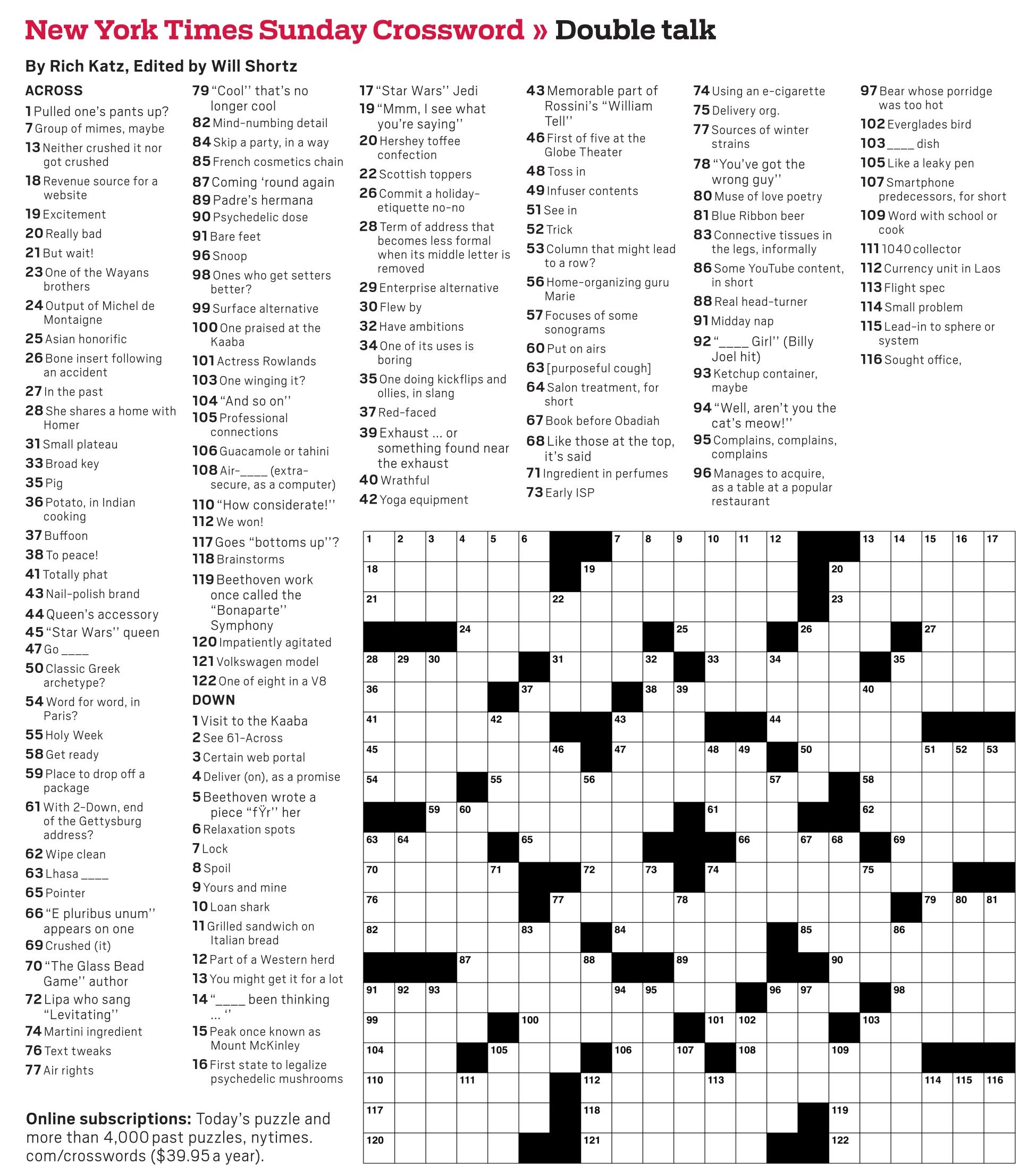 New York Times Daily Crossword - zzl7vv5