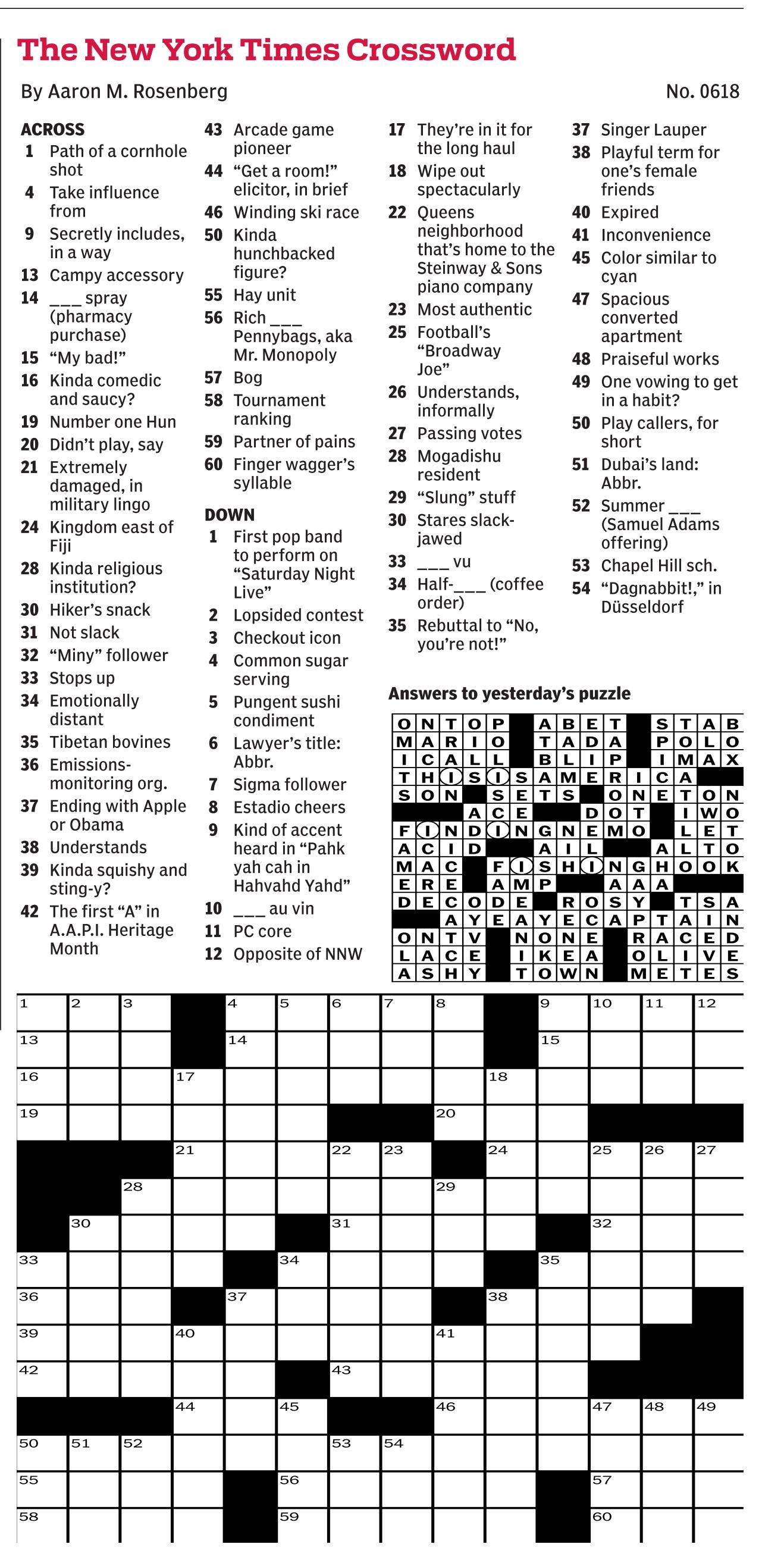 New York Times Daily Crossword - Puzzles
